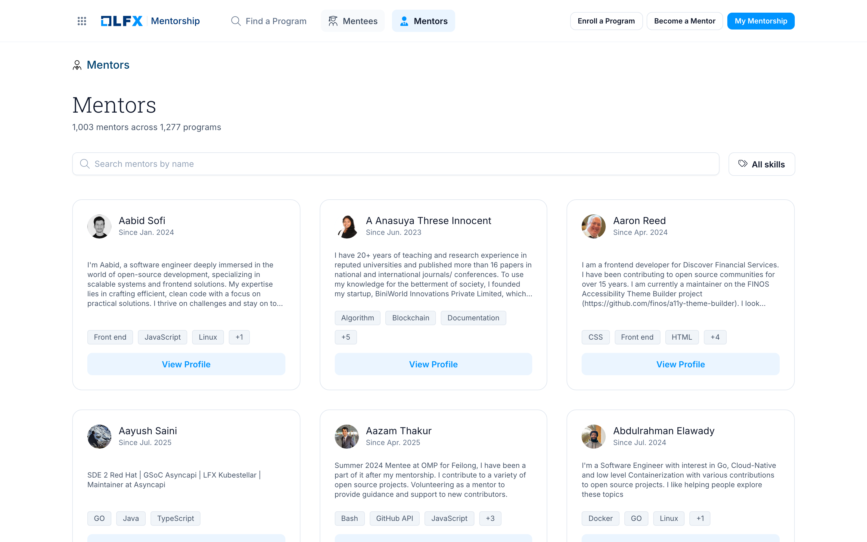 Mentor directory